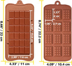 Anaeat Silicone Break Apart Chocolate Molds, Set of 4 Flexible Non-Stick Silicone Candy Protein and Energy Bar Molds for Mini Rectangle Chocolates and Candies - Just Pop Out