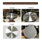 The Force Tamper Automatic Impact Adjustable Constant Pressure and Autoleveling Coffee Tamper Black Mirror Jellyfish AL Handle Set Pro (TRI-Distribute Set, 58.50mm)