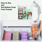 4Pack Stackable Chest Freezer Bins - Deep Freezer Organizer for 7 Cu.FT Frozen Food