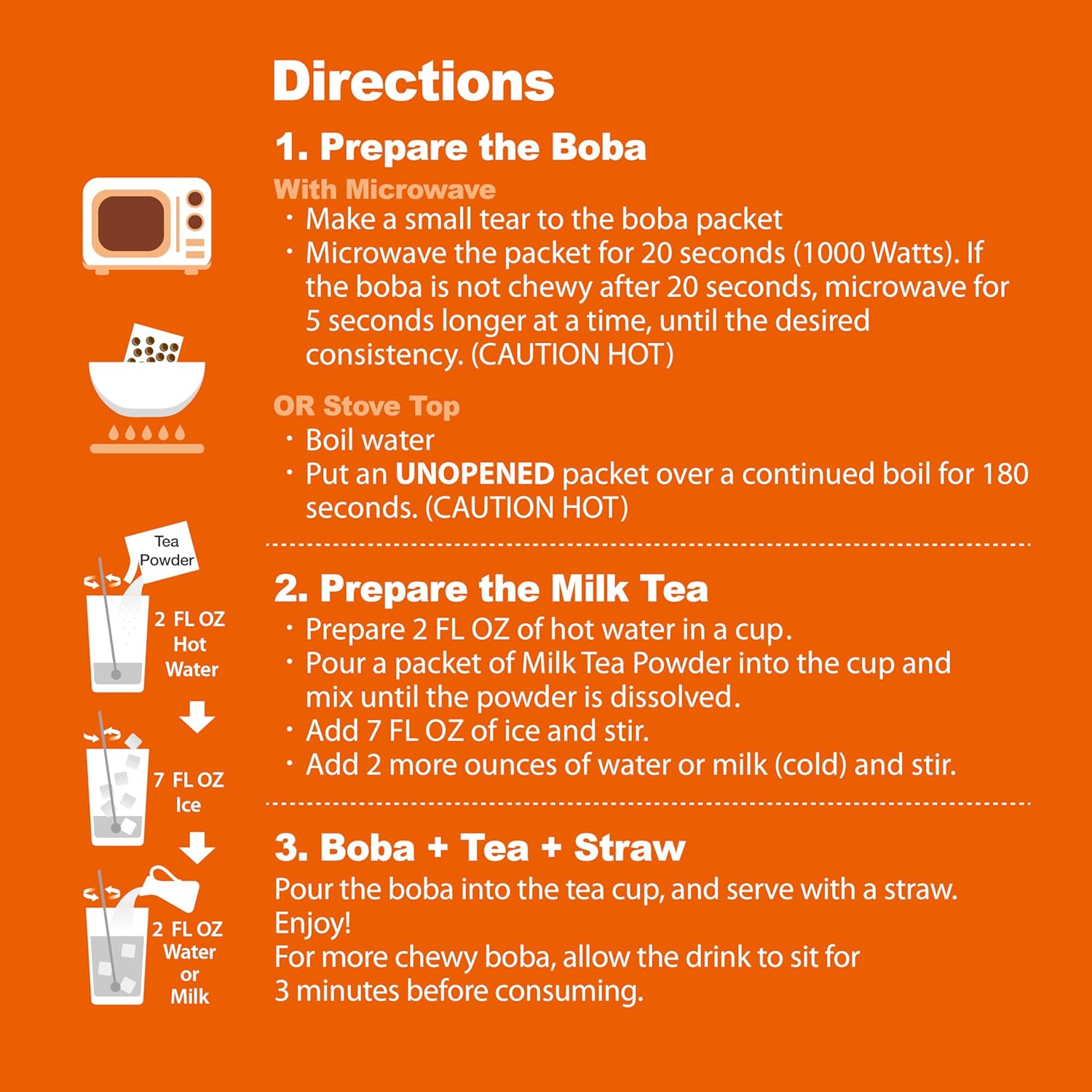 J WAY Instant Thai Milk Tea Kit with Authentic Brown Sugar Tapioca Boba, Ready in Under One Minute, Paper Straws Included - 3 Servings