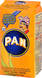 P.A.N. Yellow Corn Meal – Pre-cooked Gluten Free and Kosher Flour for Arepas (2.2 lb/Pack of 2)