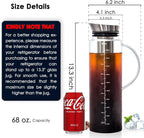 Aquach 68 Oz Cold Brew Coffee & Iced Tea Maker – Airtight Lid for Freshness Up to 2 Weeks, Dishwasher Safe
