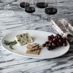 over&back Coupe Stoneware Serving Platter - Elegant 1-Piece Oval Serving Platter to Complete Your Kitchen Set - 16.4" x 11.5" - Semi-Matte White