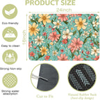 Dish Drying Mat Spring Flower Kitchen Mat 16"x24" Bsorbent Coffee Maker Mat for Dishes,Utensils Coffee Maker Pots and Pans Easy Clean Dish Slip Resistant Pad