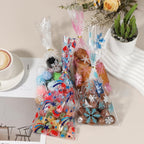 uxcell 100pcs Snowflake Treat Bags, Cookie Bags with Twist Ties for Candy Package Christmas Holiday Winter Party Favors, White