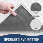 Arotive Luxury Chenille Bathroom Rug Mat, Extra Soft Thick Absorbent Shaggy Bath Rugs, Non-Slip Machine Wash Dry, Plush Bath Mats for Bathroom, Shower and Tub, 40x32, White