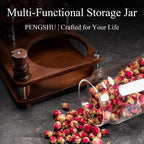 Glass Jars with Airtight Wood Lids - 34 oz Large Kitchen and Pantry Storage Containers, Canisters for Spaghetti, Noodles, Pasta, Ground Coffee, Sugar, Cereal, Set of 2