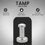 Rattleware Premium Aluminum Espresso Tamper (53 mm) - Ideal for Baristas & Coffee Lovers - Sleek Material & Design - Ultimate Tamping Precision & Consistency