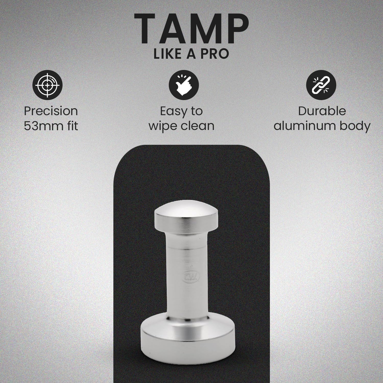 Rattleware Premium Aluminum Espresso Tamper (53 mm) - Ideal for Baristas & Coffee Lovers - Sleek Material & Design - Ultimate Tamping Precision & Consistency