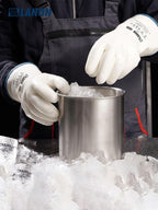 LANON Liquid Silicone Gloves, Heat Resistant Oven Gloves with Fingers, Food Grade, Waterproof, White, Large