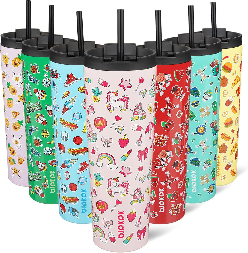 BJPKPK 30oz Insulated Tumbler With lid And Straw Stainless Steel Tumblers Travel Coffee Mug Reusable Thermal Cup,Unicorns