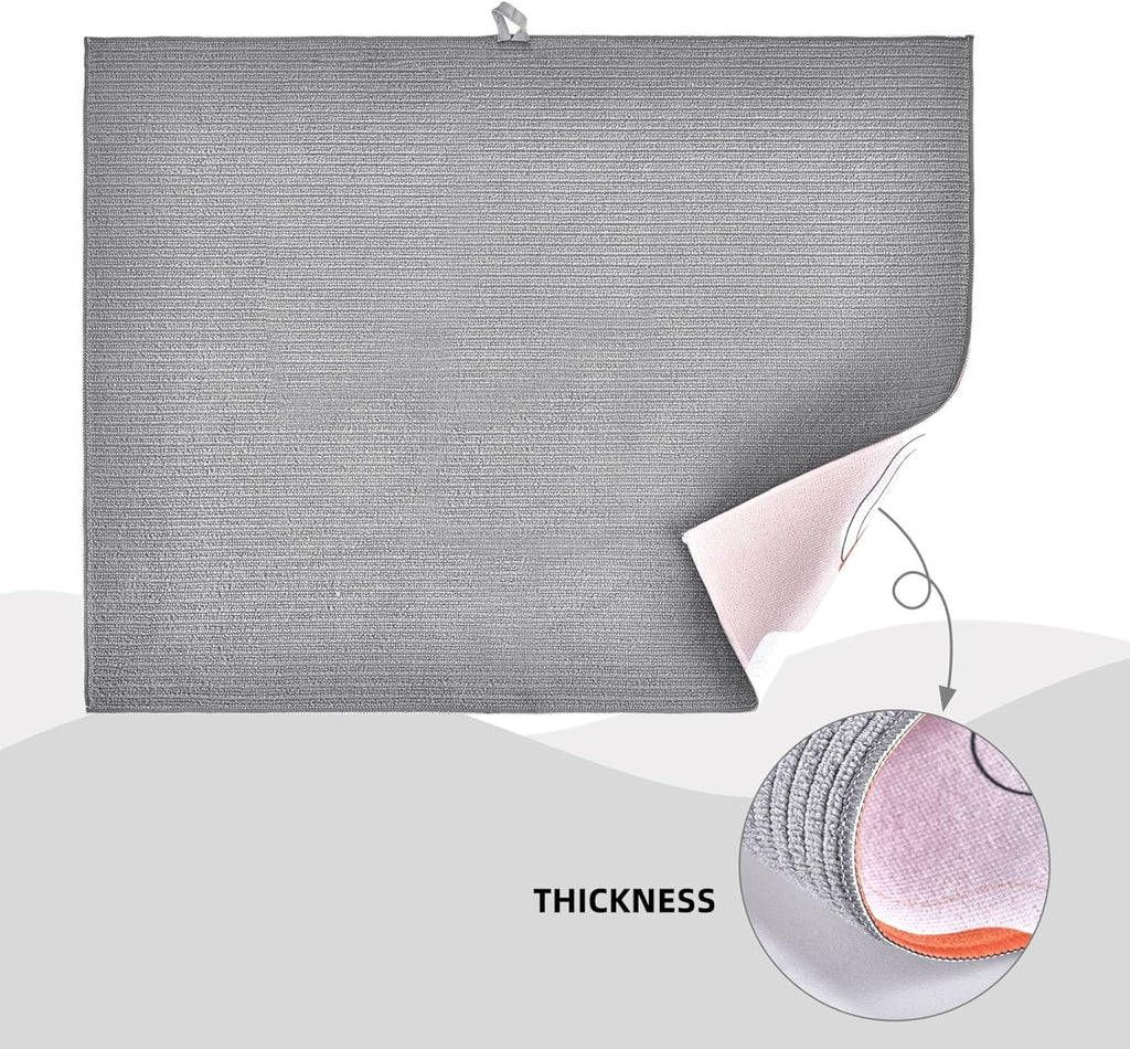 Boho Abstract Art Dish Drying Mats 18x24 Inch,Modern Geometric Girly Pink Dish Pad Drying Rack Mat for Kitchen Counter Ultra Absorbent Microfiber Dishware Coffee Maker Bar Countertop Decor