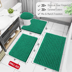Arotive Luxury Chenille Bathroom Rug Mat, Extra Soft Thick Absorbent Shaggy Bath Rugs, Non-Slip Machine Wash Dry, Plush Bath Mats for Bathroom, Shower and Tub, 36x24, Emerald