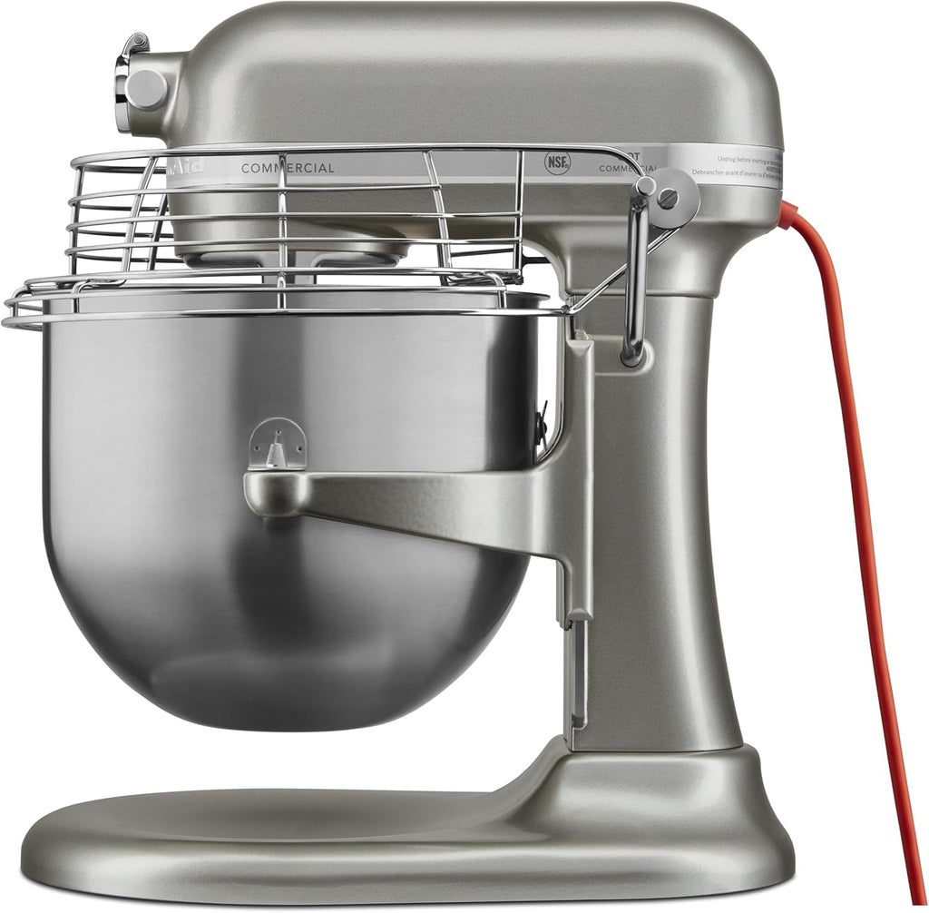 KitchenAid KSMC895CU 8-Quart Commercial Countertop Mixer with Bowl Guard, 10-Speed, Gear-Driven, Contour Silver