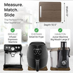 Ibyx Elegant Sliding Tray for Your Coffee Maker & Heavy Kitchen Appliances - Sturdy, Slides Easily from Under The Cabinet (Brown, 13”W x 10.5”D)