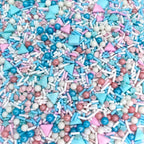 Manvscakes Sprinkles- Edible Cake and Cupcake Sprinkles with Assorted Shapes and Sizes, Metallic Sprinkle Mix for Cookies, Ice Cream, Cake and Cupcake Decorating, 4 oz (Pink, Black, and Blue)