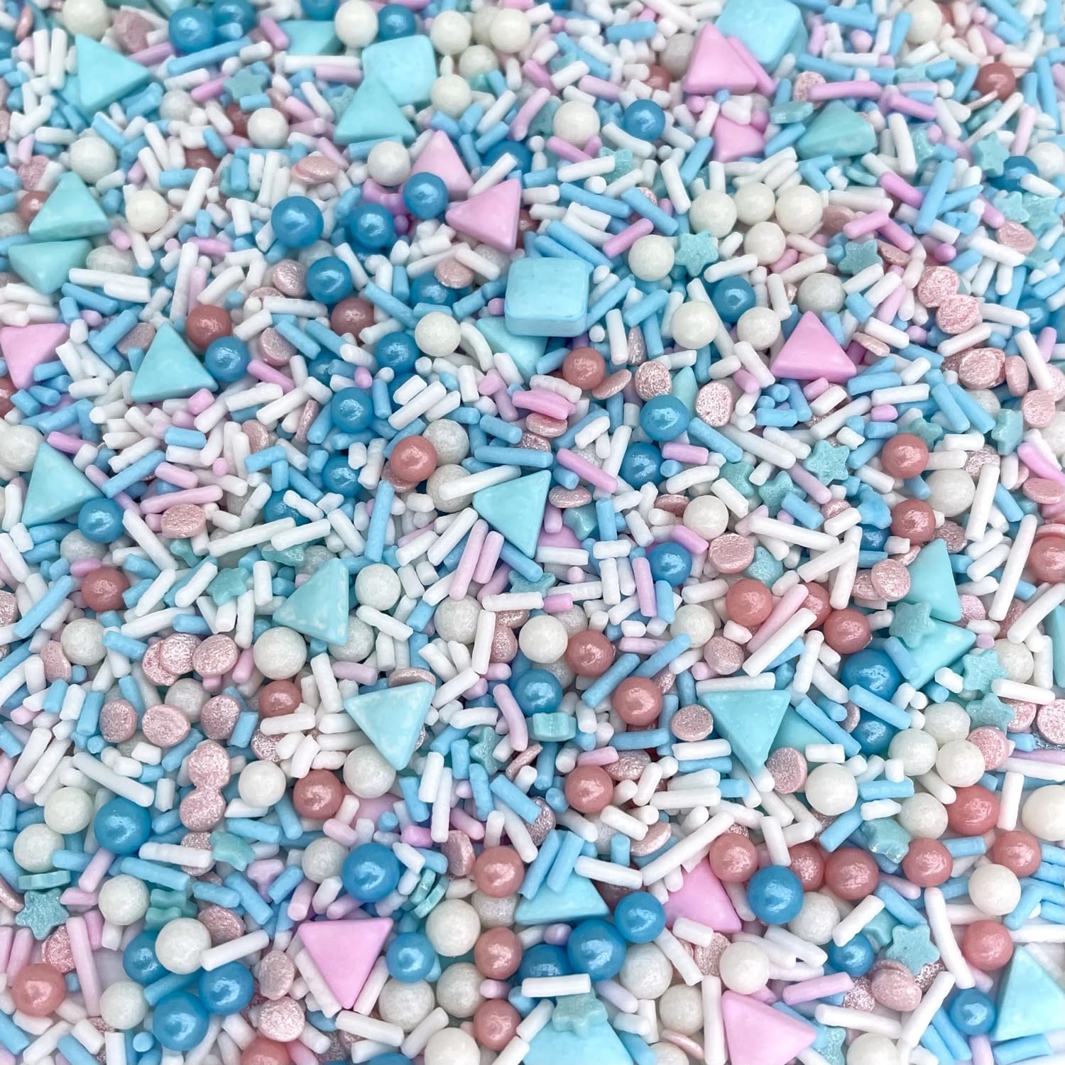 Manvscakes Sprinkles- Edible Cake and Cupcake Sprinkles with Assorted Shapes and Sizes, Metallic Sprinkle Mix for Cookies, Ice Cream, Cake and Cupcake Decorating, 4 oz (Pink, Black, and Blue)