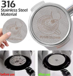 PUSEE Espresso Dosing Funnel & Puck Screen, Magnetic Coffee Dosing Ring Aluminum Metal, Reusable 1.7mm Thickness 150m Espresso Puck Screen 316 Stainless Steel Fits 51mm Portafilter