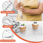 2 Pack Small Baking Cooling Racks, Homikit 9.7 * 7.5 Inch Stainless Steel Wire Rack for Cooking Roasting Grilling, Fit for Toaster Oven Pan, Non-toxic & Heavy-Duty