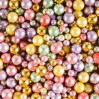 Kasvan Pastel Pearl Sugar sprinkles - Edible Candy Pearls 130g/4.58 Oz, Mix Size Cake Candy, Decorate Cakes, Cookies, Ice Cream (Pastel)