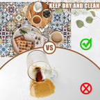 Retro Colorful Tiles Dish Drying Mat for Kitchen Counter Floral Coffee Mat Hide Stain Absorbent Drying Rack Pad with Rubber Backed Espresso Machine Coffee Bar Accessories 11.8 x 19.7 Inch