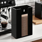 Coffee Cup Sleeve Organizer Rack-Acrylic Collar Holder Storage for Disposable Kraft Paper Cup Sleeves,Coffee Shop/Home/Kitchen Organization,Countertop or Wall Mount(Black)