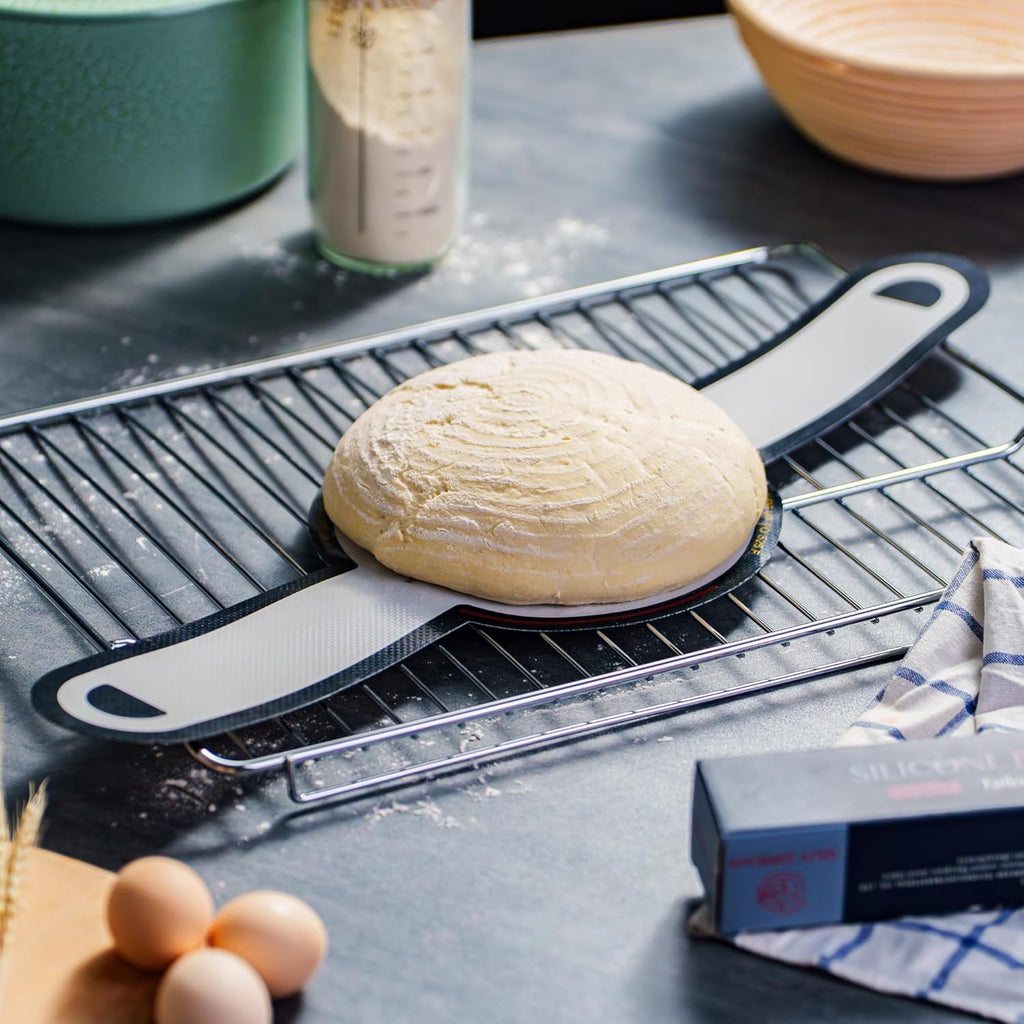 GUYDREMAT 2 Pcs XL Silicone Bread Sling - Heat Resistant Beyond 500F, 9.4" Extra Large Size, Non-Stick Food-Grade Baking Mat for Sourdough, Artisan Loaves, and Large Dutch Ovens, Durable and Reusable