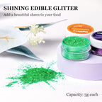 Edible Glitter Set, Sprinkles Edible Glitter for Drinks, 8 Colors Prism Powder Edible Glitter Dust for Wines, Beer, Cocktail, Strawberries, Cakes, Cupcakes, Chocolate - 3g/bottle