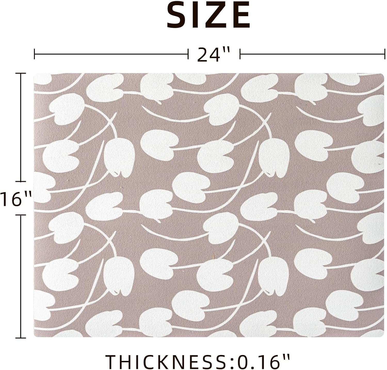 Dish Drying Mat Absorbent Coffee Mat Rubber Backed Soft Silicone Kitchen Counter Mats for Home Kitchen Bathroom Coffee Bar (Tulip, 16 x 24 Inches)