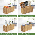 Extra Large Cooking Utensil Holder for Kitchen Counter Utensils Storage Organizer Caddy for Countertop Spatula Holder Big Utensil Crocks Jar Wicker Kitchen Tool Table Holders Decor Accessories