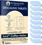 Jura Compatible Descaling Tablets (9-Pack) - Powerful Limescale & Calcium Remover for Coffee Machines | Prevents Clogs, Protects Internal Parts & Boosts Brewing Performance | Restores Original Taste