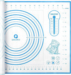 Silicone Pastry Mat with Measurement, Baking Mat for Fondant, Rolling Dough, Pie Crust, Pizza and Cookies, Fondant Mat,16" x 24", Blue