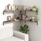 Fun Memories Deep Floating Shelves, 36W x 8D Floating Shelves Set of 2, Wall Mounted Shelf with Metal Brackets, Rustic Wood Wall Shelf for Bathroom, Kitchen and Living Room, Grey