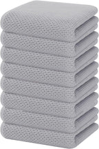 Homaxy 100% Cotton Waffle Weave Kitchen Dish Towels, Ultra Soft Absorbent Quick Drying Cleaning Towel, 13 x 28 Inches, 8-Pack, Light Gray