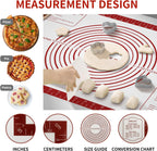 Non Stick Pastry Mat for Rolling Dough Fondant Pie Crust, Macaron Silicone Baking Mat for Mat Extra Large Silicone Mats for Baking Cookie Cakes Pizza Candy Bread