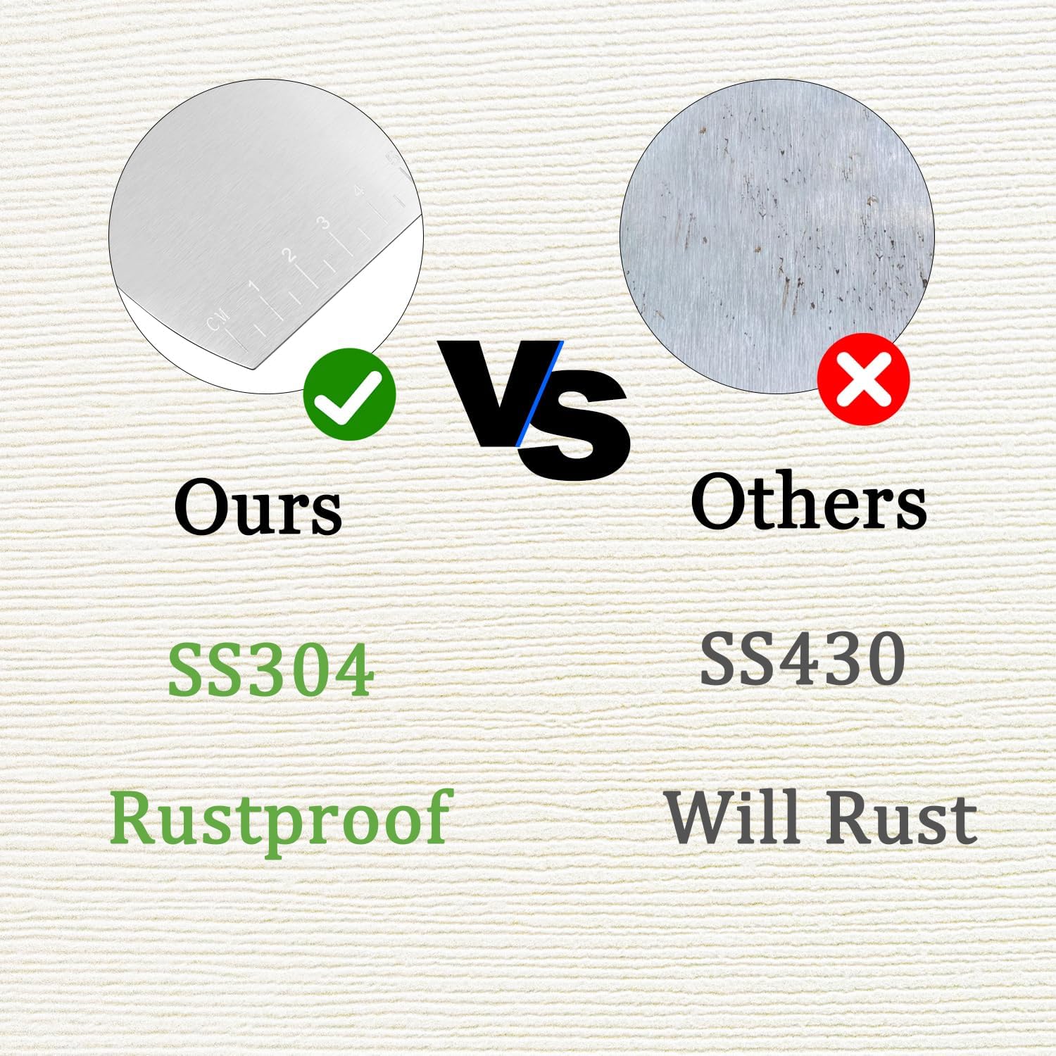 Kichwit 304 Stainless Steel Grill Scraper with Wood Handle, Pizza Dough Cutter, Multi-Purpose Scraper for Cooking, Scraper Tool Kitchen, 1 Pack