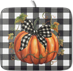 Autumn Pumpkin Drying Mats for Kitchen Counter 16×18 Inch Maple Leaves Dish Drying Rack Washable Absorbent Fall Drying Mat Thanksgiving Harvest Kitchen Accessories Mat Drainer Pad for Coffee Bar
