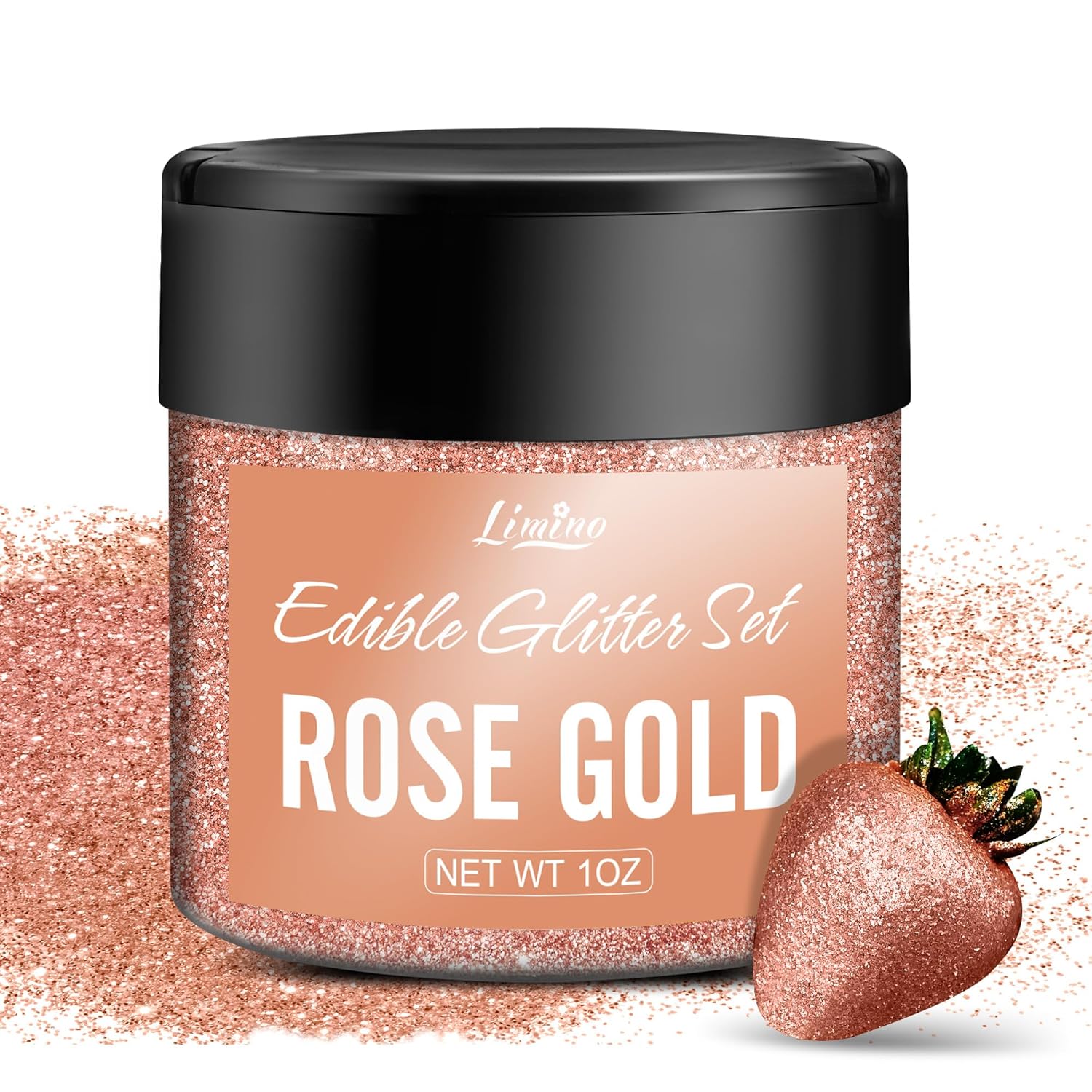 Edible Glitter - 30g Edible Luster Dust Metallic Food Grade Coloring Glitter for Drinks, Baking, Cake Decorating - Edible Dust Powder Shimmer Sprinkle Powder for Icing, Cocktail, Candy (Rose Gold)