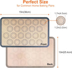 HOOMIL Macaron Silicone Baking Mats 2-Pack, 15" x 10" Jelly Roll Pan Size Macaron Silicone Mat, Non-Stick, Reusable, Food Safe Baking Mat - Brown+Gray