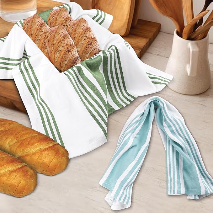 Urban Villa Kitchen Towels 100% Cotton Dish Towels for Kitchen (Set of 6)20”x30” Dish Cloths Highly Absorbent Kitchen Linen Set with Hanging Loop Perfect for Drying Dishes Cleaning Towels- MultI Color