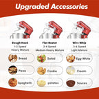 Kitchen in the box Stand Mixer, 900W 7.5QT Kitchen Electric Mixer, 6-Speed Tilt-Head Food Mixer for Baking with Dough Hook,Wire Whip,Beater (Red)