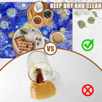 Starry Night Coffee Mat Absorbent Dish Drying Mat for Kitchen Counter Hide Stain Rubber Backed Coffee Bar Accessories Fit Under Espresso Machine Dish Rack, 11.8 x 19.7 Inch