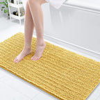 Arotive Luxury Chenille Bathroom Rug Mat, Extra Soft Thick Absorbent Shaggy Bath Rugs, Non-Slip Machine Wash Dry, Plush Bath Mats for Bathroom, Shower and Tub, 60x20, Yellow