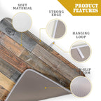 Giwawa Wood Grain Dish Drying Mat for Kitchen Countertop, Rustic Wooden Board Dish Drainer Mats, Vintage Country Style Barnwood Absorbent Reversible Microfiber Dish Drying Pad, 18x24 inch Large