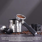 Portafilter Holder - Espresso Tamping Station Crafted from Solid 304 Stainless Steel for Most 58mm Portafilters with Adjustable Height Screw | Stable and Efficient Puck Preparation