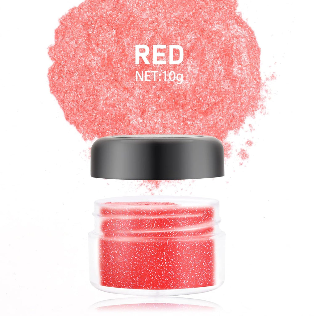 Edible Glitter - 10g Luster Dust Edible Food Grade Coloring Glitter for Cake Decorating, Baking, Drinks - Shimmer Dust Powder, Metallic Color Dusting Powder for Icing, Fondant, Candy, Cookie (Red)