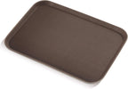 New Star Foodservice Restaurant Grade Non-Slip Tray, Plastic, Rubber Lined, Rectangular (Brown, 16-Inch x 22-Inch)