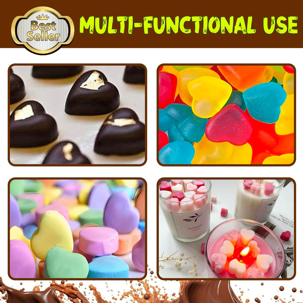 Silicone Mini Heart Molds，Ice Cube Heart Molds Gummy Heart Molds Mini Heart Shape Mold for Baking Silicone Molds for Candy Chocolate Soap Jelly Cake Heart Ice Tray - 4 Pack - Pink