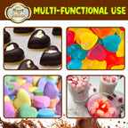 Silicone Mini Heart Molds，Ice Cube Heart Molds Gummy Heart Molds Mini Heart Shape Mold for Baking Silicone Molds for Candy Chocolate Soap Jelly Cake Heart Ice Tray - 4 Pack - Pink