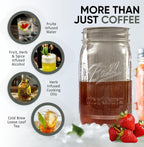 Altura The TUBE Cold Brew Coffee Maker and Tea Infuser for Wide Mouth Mason Jars - Stainless Steel Cold Brew Filter Strainer for Iced Coffee, Fruit Water & More - (32oz/1qt)